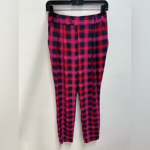 Pink plaid high waisted pants (River Island)